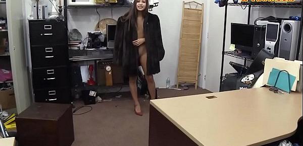  Babe in furcoat gets pounded by pawn guy